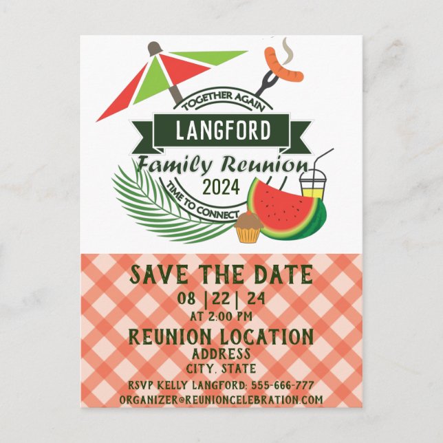 Family reunion design postcard (Front)