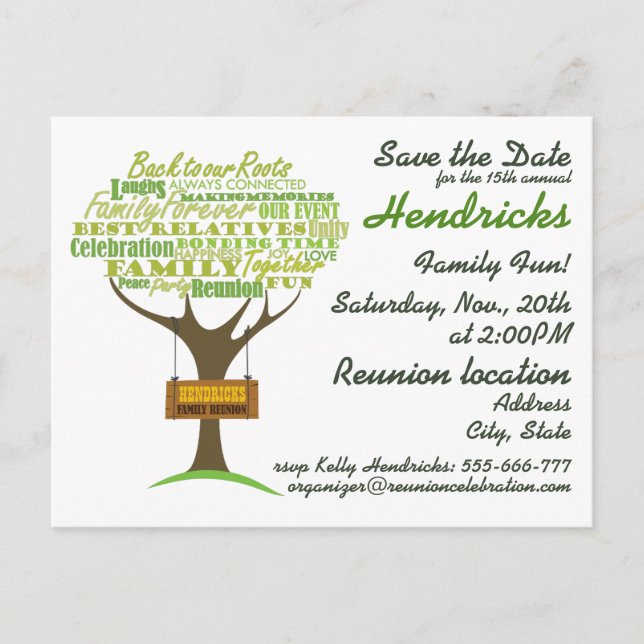 Family reunion design postcard (Front)