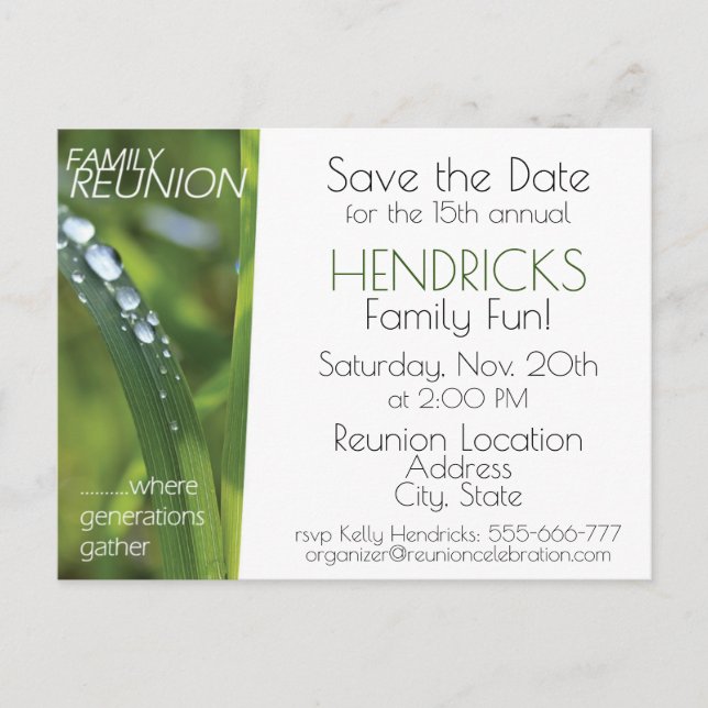 Family reunion design. postcard (Front)
