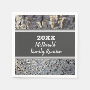 Family Reunion Dinner Cocktail Snakeskin Mosaic Napkin