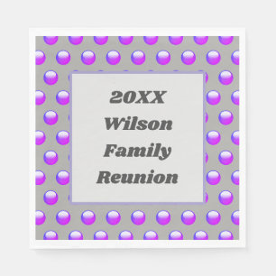 Family Reunion Dinner Purple Modern Polka Dot Napkin