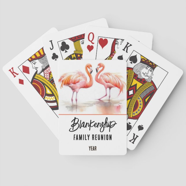 Family Reunion Double Flamingo Annual Keepsake  Playing Cards (Back)