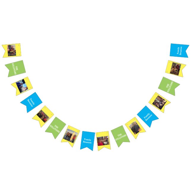 Family Reunion | Family Photos and Name Custom Bunting Flags (All)