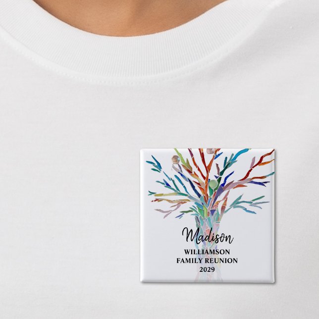 Family Reunion Family Tree Custom Name Tag Button (Creator Uploaded)