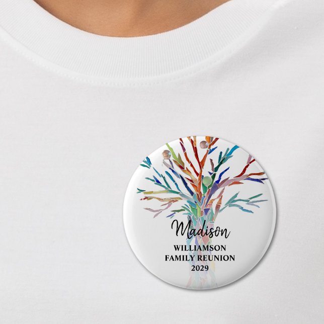 Family Reunion Family Tree Custom Name Tag Button (Creator Uploaded)