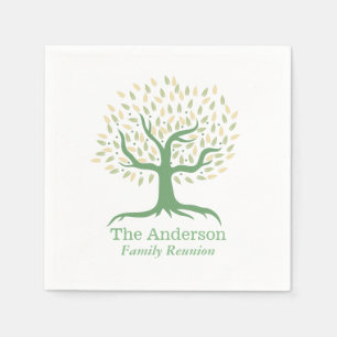 Family Reunion Family Tree Elegant Green Napkin