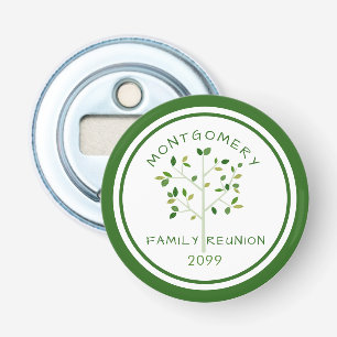 Family Reunion Family Tree Green Personalized Bottle Opener