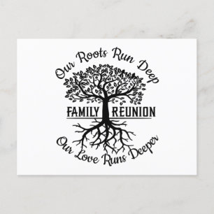 Family Reunion Family Tree Heart Roots Postcard