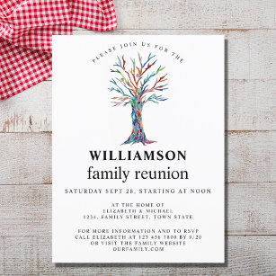Family Reunion Family Tree Invitation Postcard