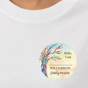 Family Reunion Family Tree Name Classic Round Sti Sticker