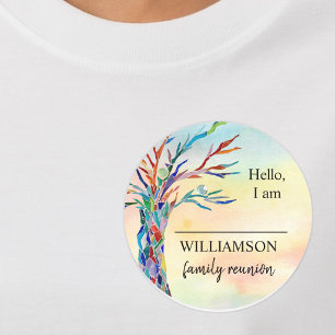 Family Reunion Family Tree Name  Classic Round Sticker