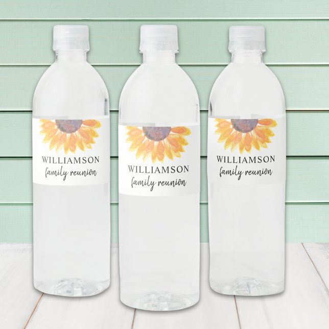 Family Reunion Floral  Water Bottle Label (Creator Uploaded)