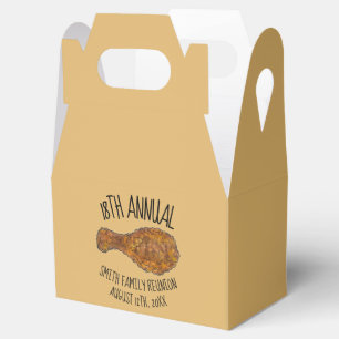 Family Reunion Fried Chicken Leg Drumstick Picnic Favor Box