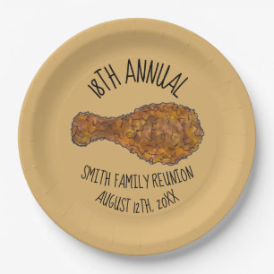 Family Reunion Fried Chicken Leg Drumstick Picnic Paper Plate