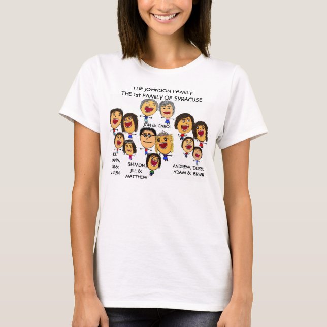 Family Reunion Funny Cartoon T-Shirt (Front)