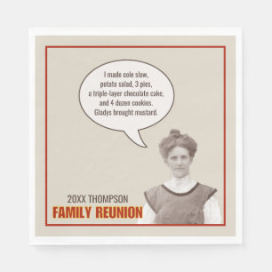 Family Reunion   Funny Old-Time Photograph Napkin