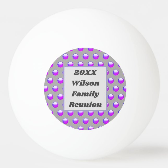 Family Reunion Games Purple Pattern Polka Dot Ping Pong Ball (Front)