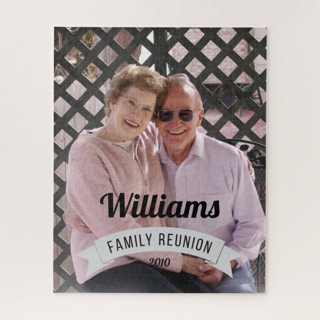 Family reunion gathering love custom personalize jigsaw puzzle (Vertical)
