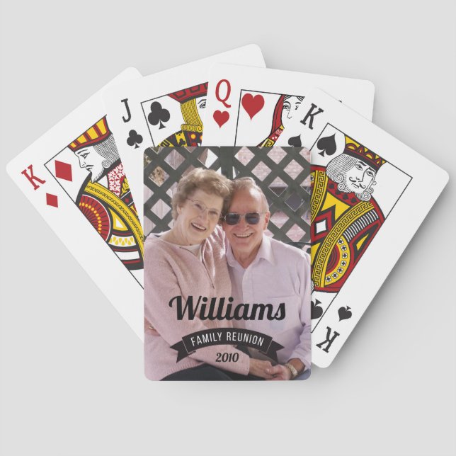 Family reunion gathering love custom personalize playing cards (Back)