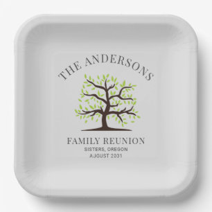Family Reunion Genealogy Tree Custom Paper Plate