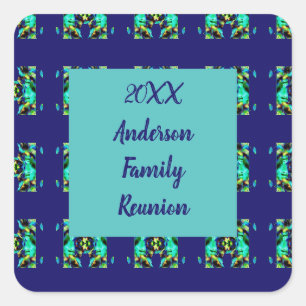Family Reunion Geometric Tie-dye Yearly Gathering Square Sticker