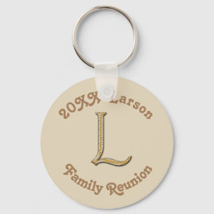 Family Reunion Gold Letter L Monogram Keepsake Keychain