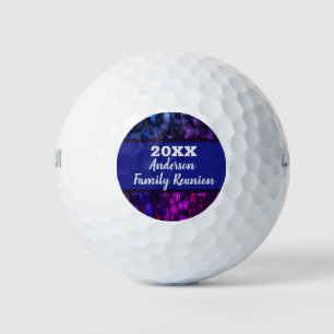 Family Reunion Golf Outing Bright Marbled Neon Golf Balls