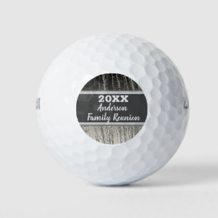 Family Reunion Golf Outing Striped Liquid Silver Golf Balls