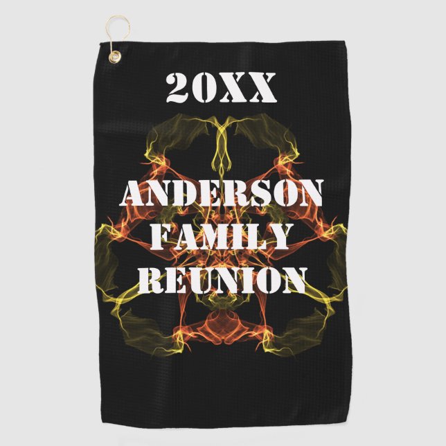 Family Reunion Golf Outing Vivid Lights Celestial Golf Towel (Front)