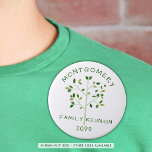 Family Reunion Green Family Tree Personalized 3 Inch Round Button<br><div class="desc">Create personalized buttons for family reunion or family gathering events. The design features a modern, minimalist family tree design in shades of green and your custom text (the sample shows NAME FAMILY REUNION and year). All text is editable, including the font style and color. BUTTON SIZE: The sample is shown...</div>