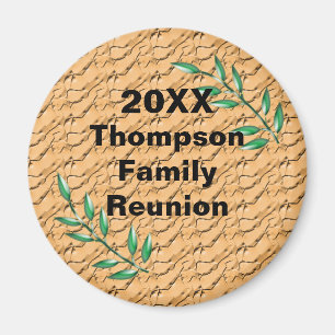 Family Reunion Green Tree Branch Keepsake Memento Magnet