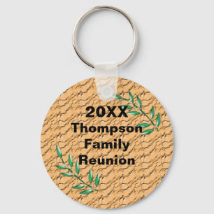 Family Reunion Green Tree Branches Keepsake Keychain