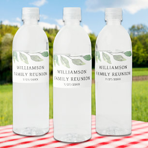 Family Reunion Greenery  Water Bottle Label