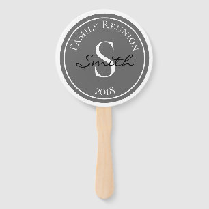Family Reunion Grey Badge Hand Fan