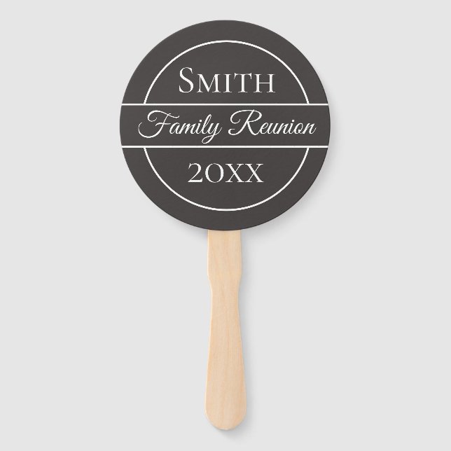 Family Reunion Grey Circle Hand Fan (Front)