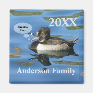 Family Reunion Humorous Duck on Lake Event Magnet