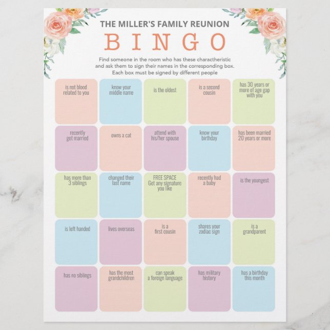 Family Reunion Ice Breaker 2 in 1 Games Flyer (Front)