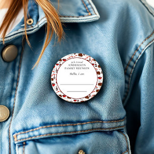 Family Reunion Introduction Barbecue Pattern 6 Inch Round Button