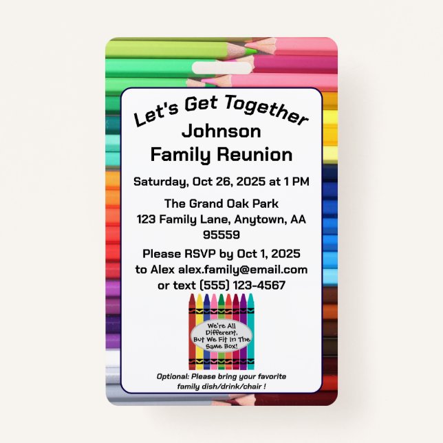 Family Reunion Invitation Badge (Front)