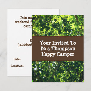 Family Reunion Invitation Camping Trip Green Leaf