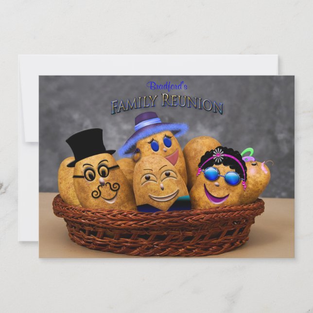 FAMILY REUNION INVITATION - POTATO FAMILY - HUMOR (Front)