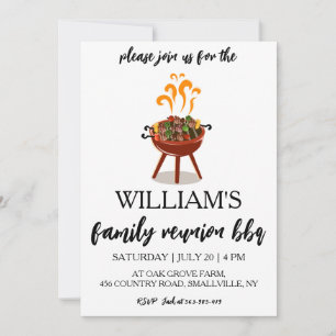 family reunion invitations Bbq cookout