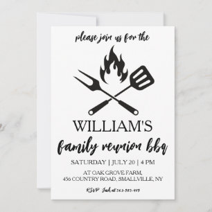 family reunion invitations Bbq cookout