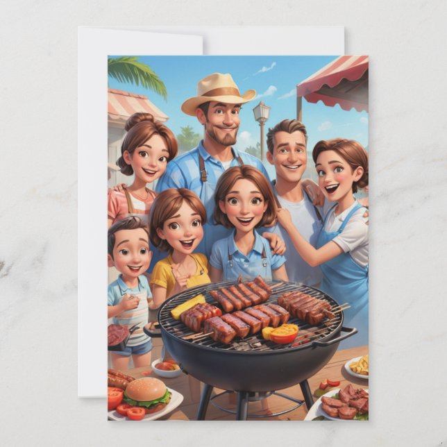 family reunion invitations Bbq cookout (Front)
