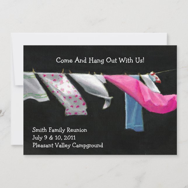 Family Reunion Invitations: Hang Out (Laundry) Invitation (Front)
