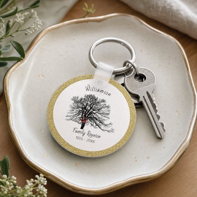 Family Reunion Keepsake Tree | Gold Keychain (Creator Uploaded)