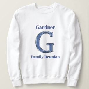 Family Reunion Last Name Letter G Blue Initial Sweatshirt