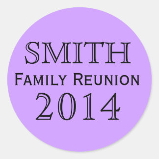 Family Reunion Lavender Background Classic Round Sticker
