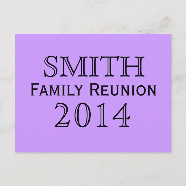 Family Reunion Lavender Background Invitation Postcard (Front)