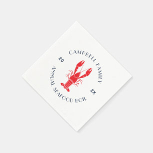 Family Reunion Lobster Boil Summer Custom Paper Napkin